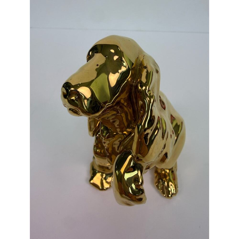 Vintage Rookwood 24K Gold Finish Cocker Spaniel Figure Paperweight 1985 Dog #126 - Picture 6 of 10